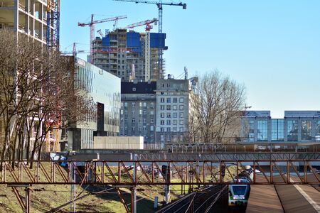 Warsaw, Poland. 8 March 2019. Construction of the Varso Place office building.のeditorial素材