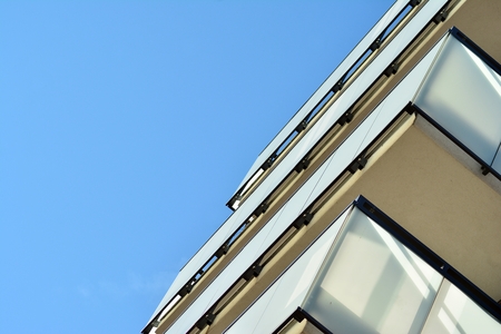 Contemporary residential building exterior in the daylight