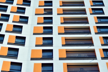 New-build residential building on a sunny summer day