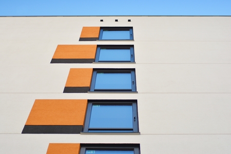 New-build residential building on a sunny summer day