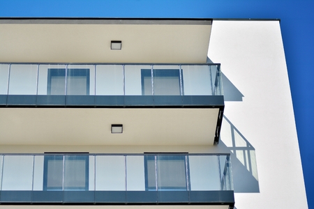 New-build residential building on a sunny summer dayの写真素材