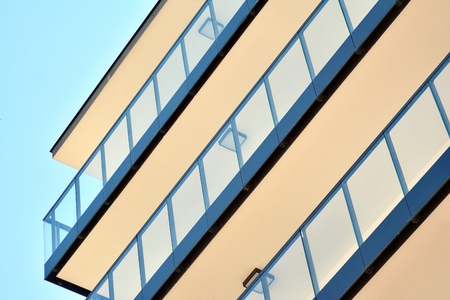 New-build residential building on a sunny summer day