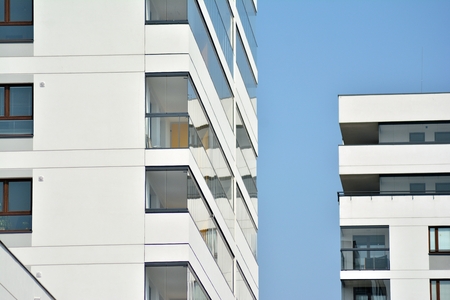 Modern European residential apartment buildings quarter. Abstract architecture, fragment of modern...