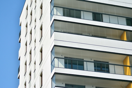 Modern European residential apartment buildings quarter. Abstract architecture, fragment of modern...