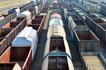 Warsaw, Poland. 5 April 2019. Commodity Railway station Warsaw Torunskaのeditorial素材