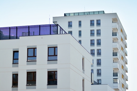 Modern European residential apartment buildings quarter. Abstract architecture, fragment of modern...