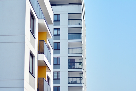 Modern European residential apartment buildings quarter. Abstract architecture, fragment of modern...