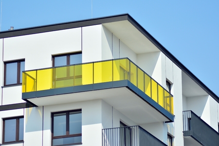 Modern European residential apartment buildings quarter. Abstract architecture, fragment of modern...