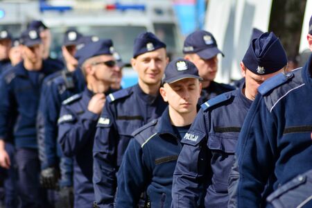 Warsaw, Poland. 1 May 2019. Police departments securing demonstrations of Polish nationalists
