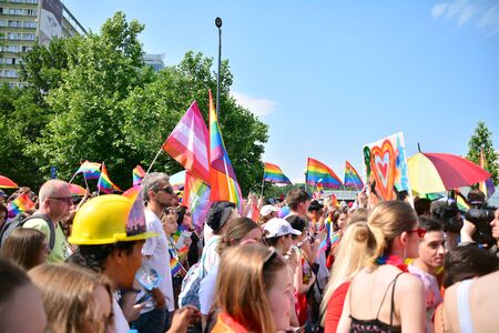 Warsaw, Poland. 8 June 2019. Warsaw's Equality Parade.The largest gay pride parade in central and...