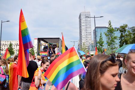 Warsaw, Poland. 8 June 2019. Warsaw's Equality Parade.The largest gay pride parade in central and eastern Europe brought thousands of people to the streets of Warsaw.のeditorial素材