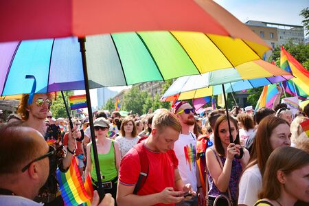 Warsaw, Poland. 8 June 2019. Warsaw's Equality Parade.The largest gay pride parade in central and eastern Europe brought thousands of people to the streets of Warsaw.のeditorial素材