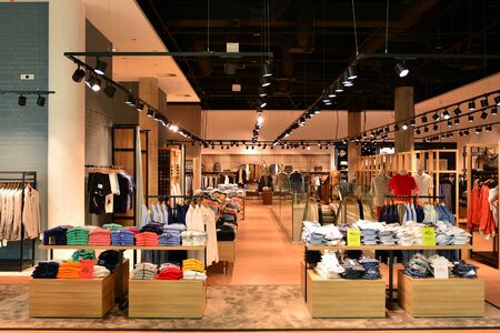 Warsaw, Poland. 18 June 2019. Interior of modern shopping center Galeria Mlociny.