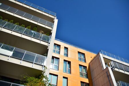 Abstract fragment of contemporary architecture. Residential modern building