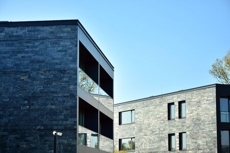 Abstract fragment of contemporary architecture. Residential modern buildingの写真素材