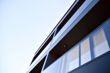 Abstract fragment of contemporary architecture. Residential modern building