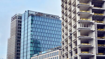 Warsaw, Poland. 3 October 2019. Construction of the Varso Place office building.のeditorial素材
