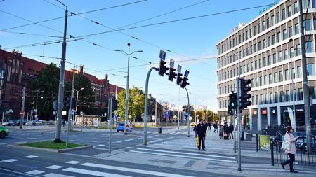 Szczecin, Poland. October 4, 2019. Streets at in Szczecin. City center.