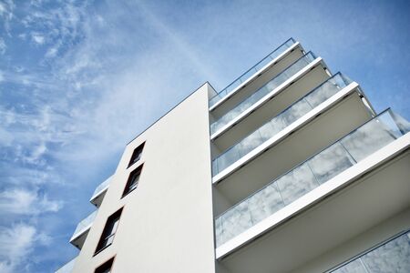 Modern European residential apartment buildings quarter. Abstract architecture, fragment of modern...