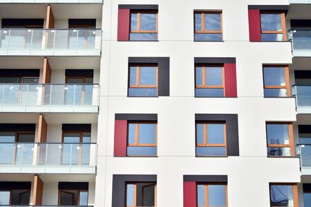 Modern European residential apartment buildings quarter. Abstract architecture, fragment of modern...