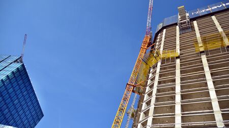 Warsaw, Poland. 21 October 2019. Construction of the Varso Place office building.のeditorial素材