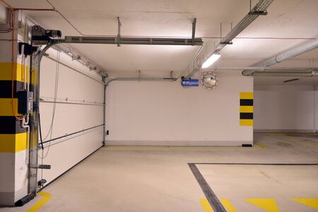 Multi-station underground garage for vehicles. Underground car park
