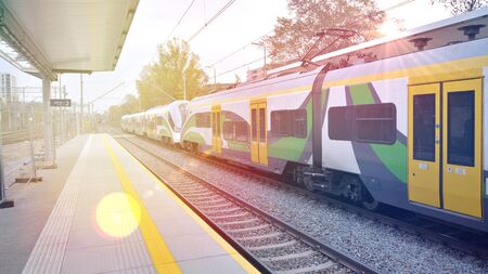 Warsaw, Poland. November 2, 2019. Warsaw Powazki - Railway Station. Koleje Mazowieckie passenger train.のeditorial素材