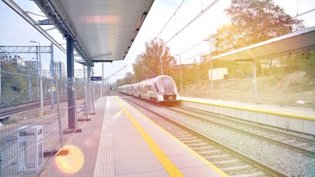 Warsaw, Poland. November 2, 2019. Warsaw Powazki - Railway Station.のeditorial素材