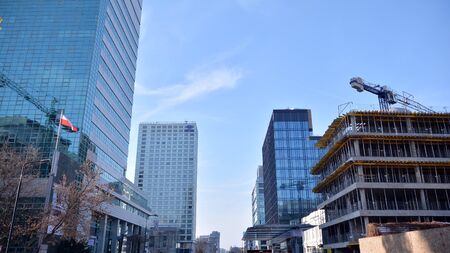 Warsaw, Poland. 17 November 2019. Construction of the Browary Warszawskie. Office and residential...