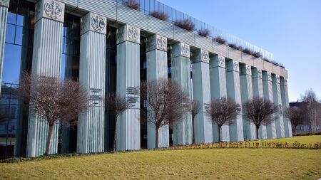 Warsaw, Poland. January 7, 2020. Modern building of Supreme Court of Poland. The highest instance of the Court in Poland.のeditorial素材