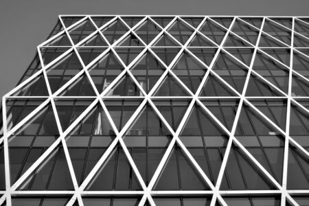 Abstract modern architecture with high contrast black and white tone. Architecture of geometry at...
