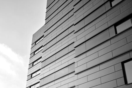 Abstract modern architecture with high contrast black and white tone. Architecture of geometry at...