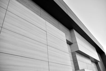 Abstract modern architecture with high contrast black and white tone. Architecture of geometry at...