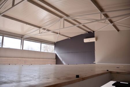 Abandoned and empty interior of a former store.の写真素材
