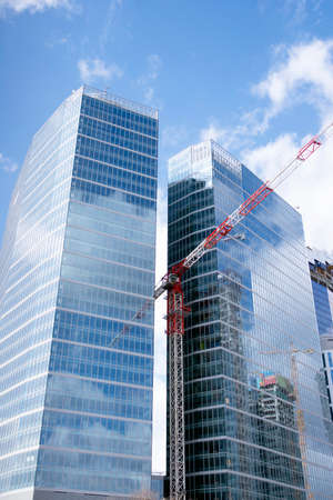 Warsaw, Poland. March 13, 2020. Construction of the Warsaw Hub. The Warsaw HUB will comprise 75,000 square meters of office spaceのeditorial素材