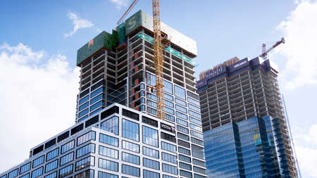 Warsaw, Poland. March 13, 2020. The construction of the office complex Generation Park in Warsaw