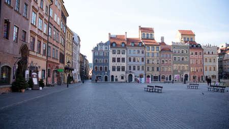 Warsaw, Poland. 17 March 2020. The streets and main places of remain deserted due to the coronavirus...