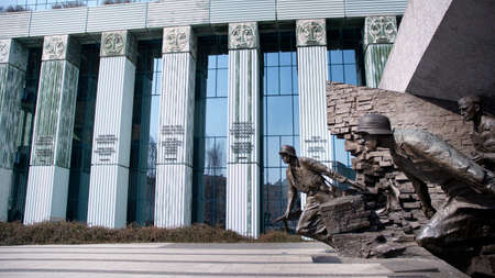 Warsaw, Poland. 28 March 2020. Warsaw Uprising Monument is a monument in Warsaw, Poland, dedicated to the Warsaw Uprising of 1944.のeditorial素材