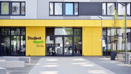 Warsaw. Poland. 23 April 2020. Student Depot Warsaw building. This is a Private Premium Dormitory in...