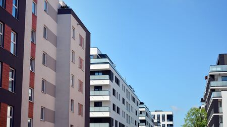 Modern European residential apartment buildings quarter. Abstract architecture, fragment of modern...