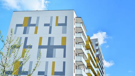 Modern European residential apartment buildings quarter. Abstract architecture, fragment of modern...