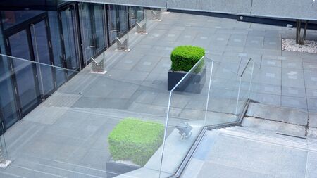 Eco building with vegetation adorning the walls and floor and external facades