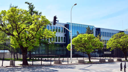 Warsaw, Poland. 9 May 2020. French embassy building in Warsaw
