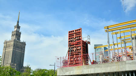 Warsaw, Poland. 15 May 2020. View of modern skyscrapers and buildings of the city.のeditorial素材