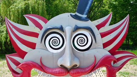 Warsaw, Poland. 21 May 2020. The iconic face at amusement park in Warsaw