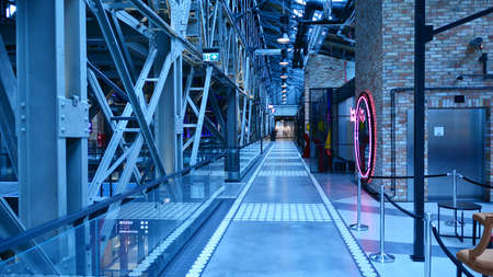 Warsaw, Poland. 25 May 2020. The interior view of shopping mall Powisle Power Plant. The history of...