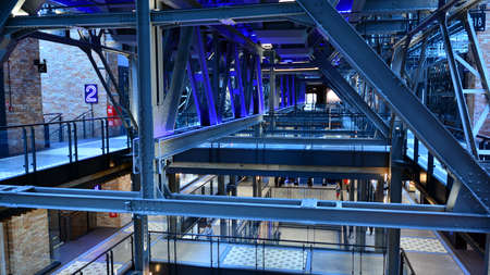 Warsaw, Poland. 25 May 2020. The interior view of shopping mall Powisle Power Plant. The history of...