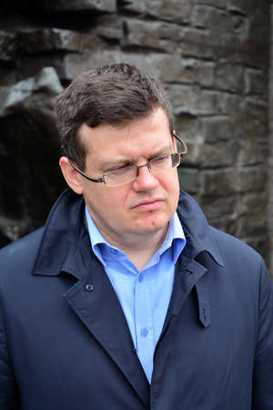 Warsaw, Poland. June 9, 2020. Judge Krystian Markiewicz. Protest of supporters of Judge Igor Tuleya at the entrance to the Supreme Court.のeditorial素材