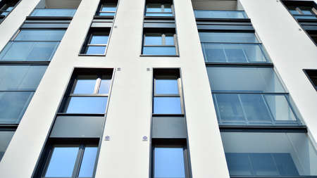 Modern European residential apartment buildings quarter. Abstract architecture, fragment of modern...