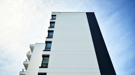 Modern European residential apartment buildings quarter. Abstract architecture, fragment of modern...